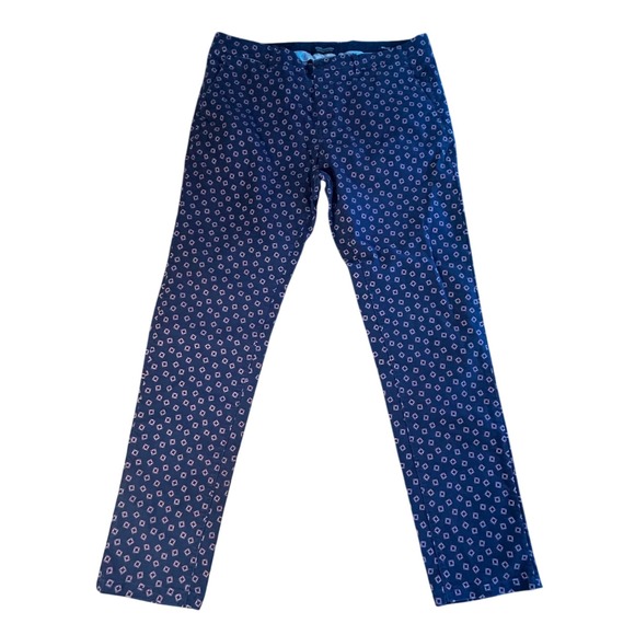Scotch & Soda Warren Men's Dress Pants 34x32 Preppy Blue Salmon Square Print - Picture 1 of 8